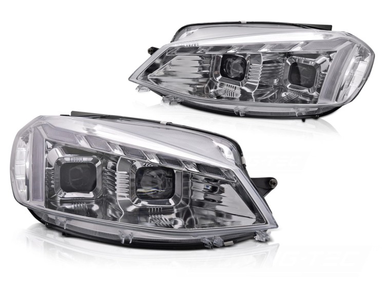 LAMPY PRZEDNIE REFLEKTORY VW GOLF 7 17-19 LED CHROME