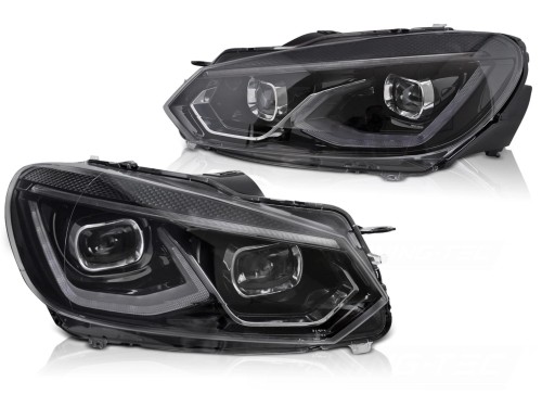 LAMPY PRZEDNIE REFLEKTORY BLACK VW GOLF 6 08-13
