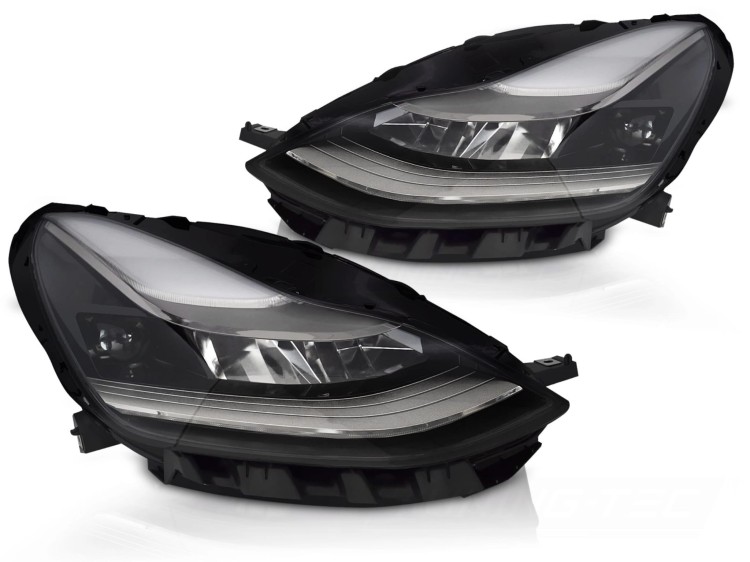 LAMPY PRZEDNIE REFLEKTORY LED TESLA MODEL 3 17-23
