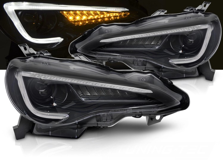 LAMPY PRZEDNIE REFLEKTORY XENON TOYOTA GT86 12-21 BLACK TUBE LED