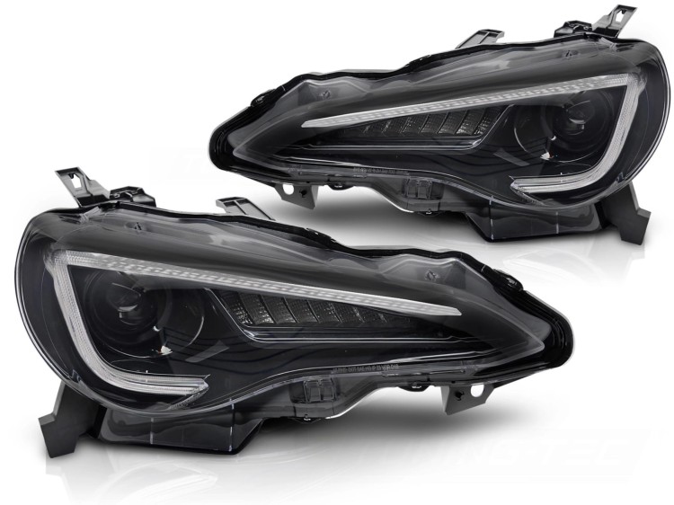 LAMPY PRZEDNIE REFLEKTORY XENON TOYOTA GT86 12-21 BLACK TUBE LED