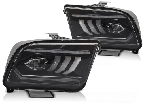 LAMPY PRZEDNIE REFLEKTORY LED BLACK FORD MUSTANG 04-09