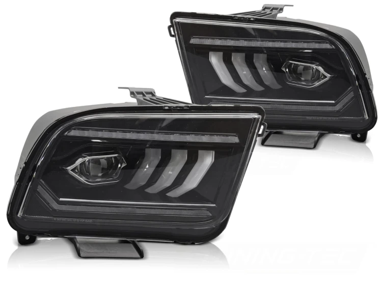 LAMPY PRZEDNIE REFLEKTORY LED BLACK FORD MUSTANG 04-09