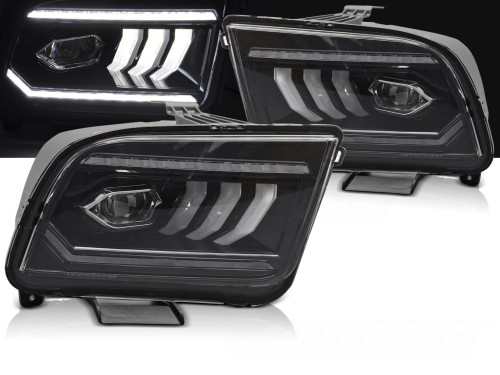 LAMPY PRZEDNIE REFLEKTORY LED BLACK FORD MUSTANG 04-09
