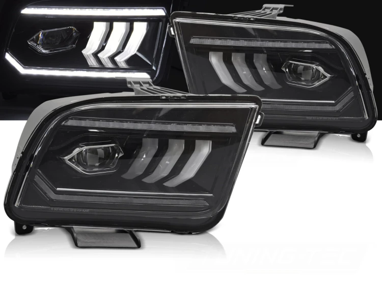 LAMPY PRZEDNIE REFLEKTORY LED BLACK FORD MUSTANG 04-09