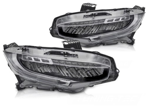 LAMPY PRZEDNIE REFLEKTORY BLACK LED HONDA CIVIC X 16-21