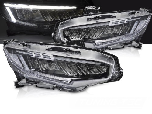 LAMPY PRZEDNIE REFLEKTORY BLACK LED HONDA CIVIC X 16-21