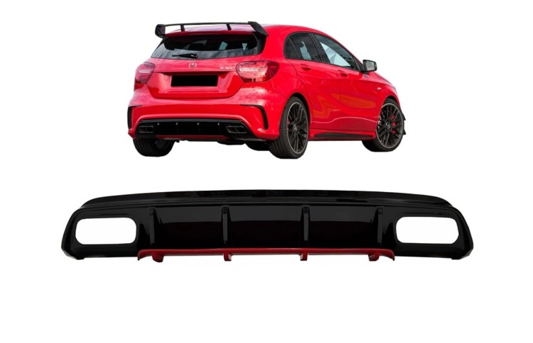 DYFUZOR ZDERZAK TYLNY MERCEDES A KLASA W176 FACELIFT 15-18 A45 AMG DESIGN