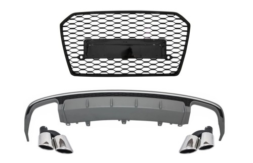 DYFUZOR KOŃCÓWKI WYDECHU GRILL AUDI A6 C7 4G FACELIFT (15-18) S6 DESIGN