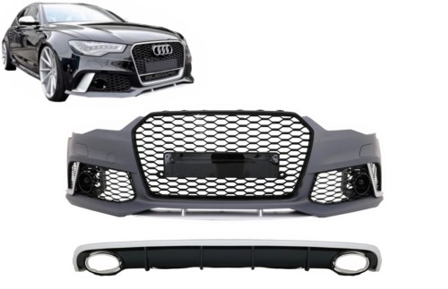 PRZEDNI ZDERZAK GRILL + DYFUZOR AUDI A6 C7 4G FACELIFT (11-14) RS6 DESIGN