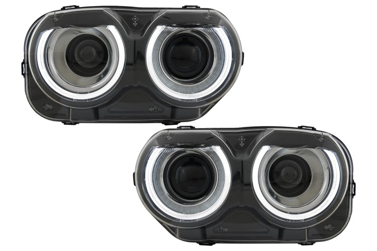 REFLEKTORY LAMPY PRZEDNIE LED DODGE CHALLENGER (2015-2023) CZARNE