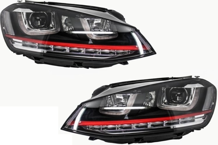 REFLEKTORY LAMPY PRZEDNIE LED DRL VW GOLF 7 VII (12-17) GTI LOOK RHD