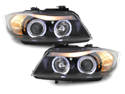 REFLEKTORY LAMPY PRZEDNIE BMW 3 SERII E90 E91 (05-08) ANGEL EYES