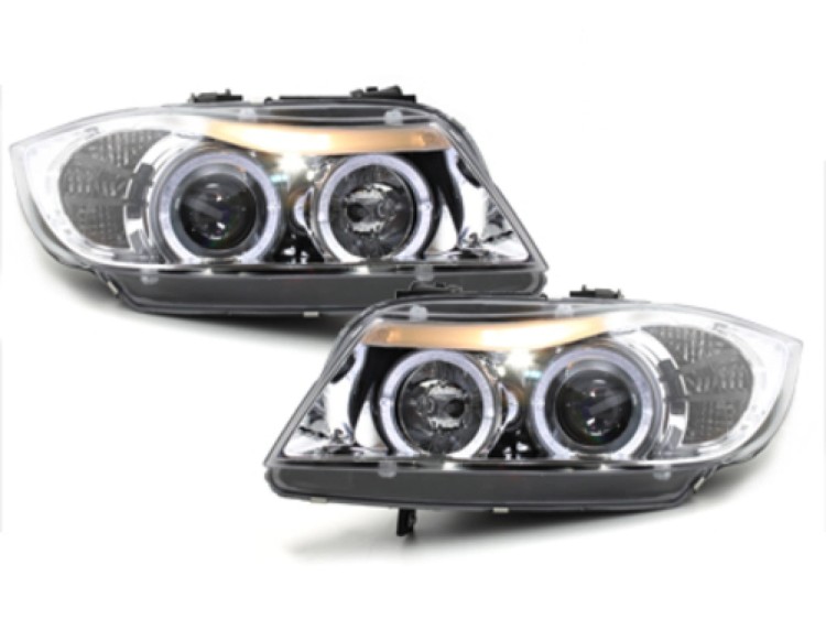 REFLEKTORY LAMPY PRZEDNIE ANGEL EYES BMW 3 SERII E90 E91 (05-08)