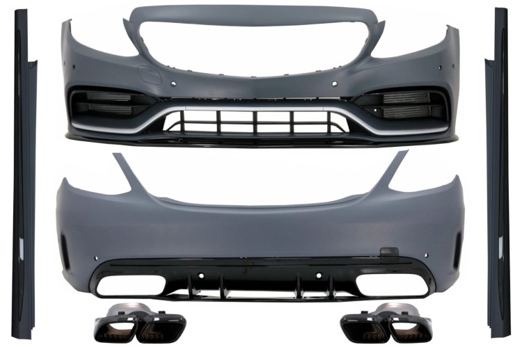 BODY KIT ZDERZAK KOŃCÓWKI PROGI MERCEDES C KLASA W205 14-20 C63 AMG DESIGN