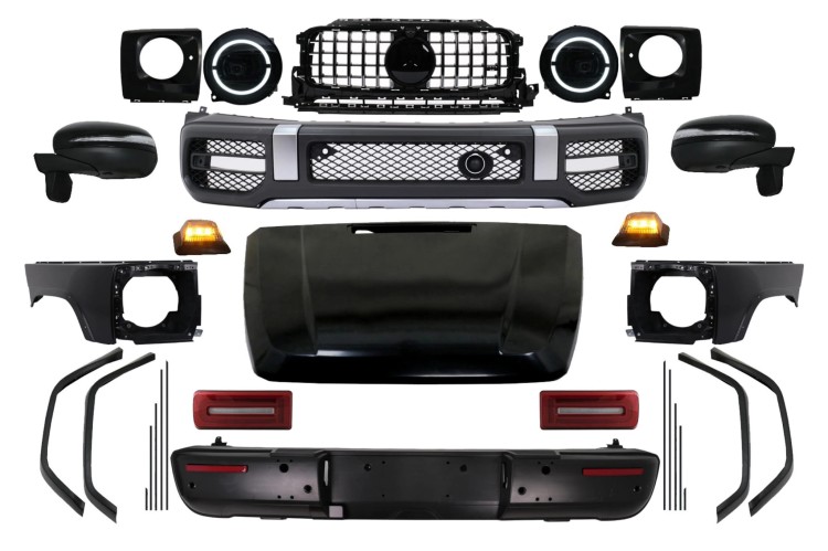 BODY KIT ZDERZAK LAMPY MERCEDES G KLASA W463 (08-17) KONWERSJA NA G63 2022