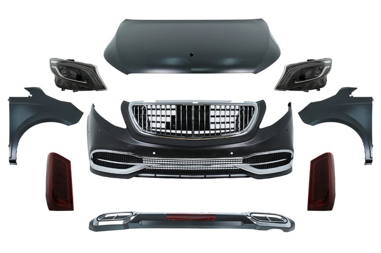 BODY KIT ZDERZAK PRZEDNI TYLNY MASKA MERCEDES VITO VIANO W639 10-14 NA W447