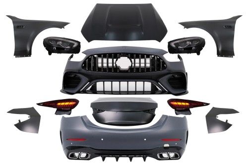 BODY KIT ZDERZAK PRZEDNI TYLNY MERCEDESA C KLASA W205 18-22 KONWERSJA W206