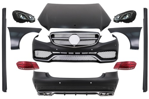 BODY KIT ZDERZAK PRZEDNI TYLNY LAMPY MERCEDES E KLASA W212 09-12 E63 AMG