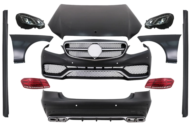 BODY KIT ZDERZAK PRZEDNI TYLNY LAMPY MERCEDES E KLASA W212 09-12 E63 AMG