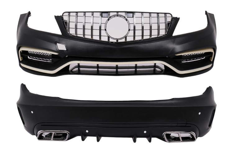BODY KIT ZDERZAK PRZEDNI TYLNY MERCEDES C KLASA W204 (07-15) W205 C63 LOOK