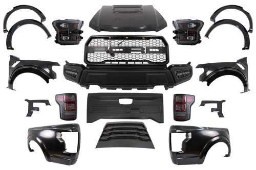 BODY KIT ZDERZAK PRZEDNI LAMPY FORD RANGER (15-21) NA MODEL 17+ F150 RAPTOR