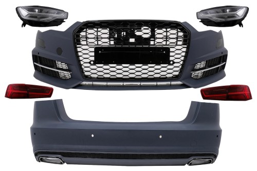 BODY KIT ZDERZAK PRZEDNI TYLNY LAMPY AUDI A6 C7 SEDAN (11-17) FACELIFT LOOK