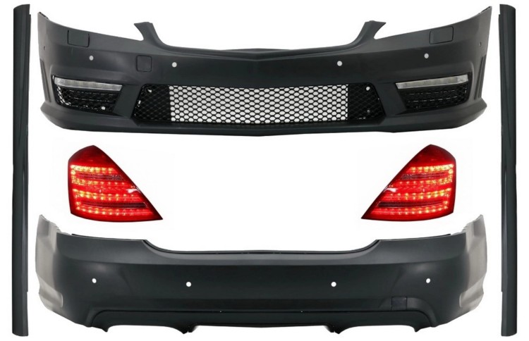 BODY KIT ZDERZAK LAMPY PROGI MERCEDES S KLASA W221 (05-12) LWB S63 AMG