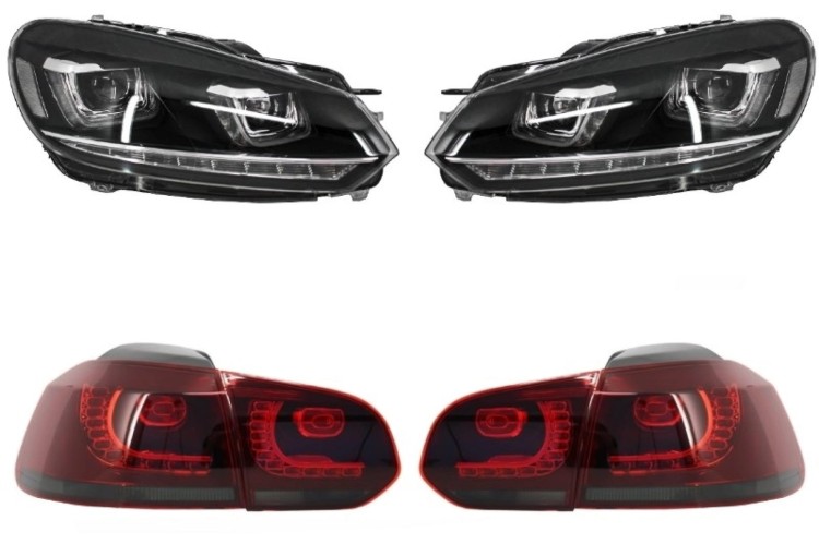REFLEKTORY PRZEDNIE LAMPY TYLNE VW GOLF 6 VI 08-13 GOLF 7 LOOK 3D LED