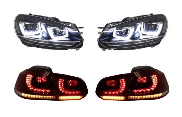 REFLEKTORY LAMPY PRZEDNIE LAMPY TYLNE LED VW GOLF 6 VI 08-13 R20 U DESIGN