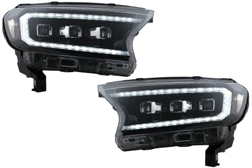 REFLEKTORY LAMPY PRZEDNIE FORD RANGER RAPTOR 15-20 CZARNA OBUDOWA