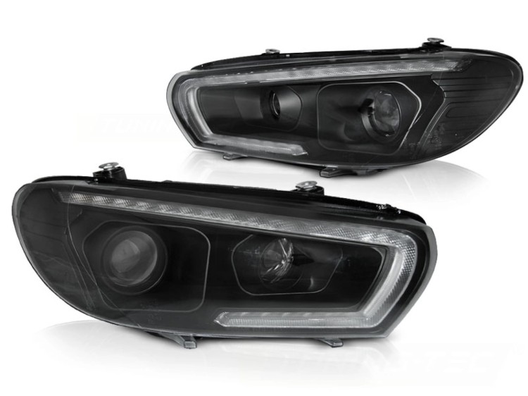 LAMPY PRZEDNIE REFLEKTORY XEONON SEQ LED BLACK VW SCIROCCO 08-04.14