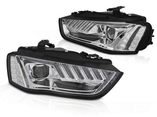 LAMPY PRZEDNIE REFLEKTORY XENON LED CHROME SEQ AUDI A4 B8 12-15