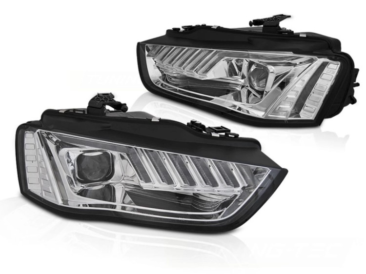 LAMPY PRZEDNIE REFLEKTORY XENON LED CHROME SEQ AUDI A4 B8 12-15