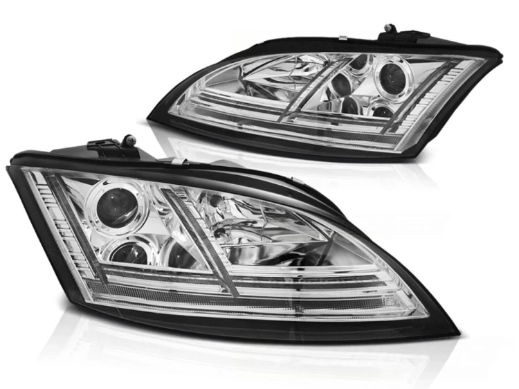 LAMPY PRZEDNIE REFLEKTORY LED DRL CHROME SEQ AUDI TT 06-10 8J XENON
