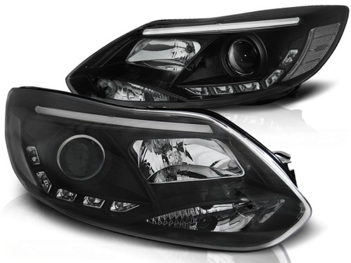 LAMPY PRZEDNIE REFLEKTORY FORD FOCUS MK3 11- 10.14 TUBE LIGHTS BLACK