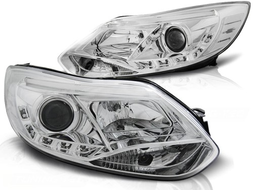 LAMPY PRZEDNIE REFLEKTORY FORD FOCUS MK3 11- 10.14 TUBE LIGHTS CHROME