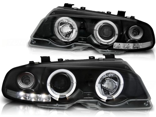 REFLEKTORY LAMPY PRZEDNIE ANGEL EYES BLACK BMW 3 SERII E46 04.99-03.03 COUP
