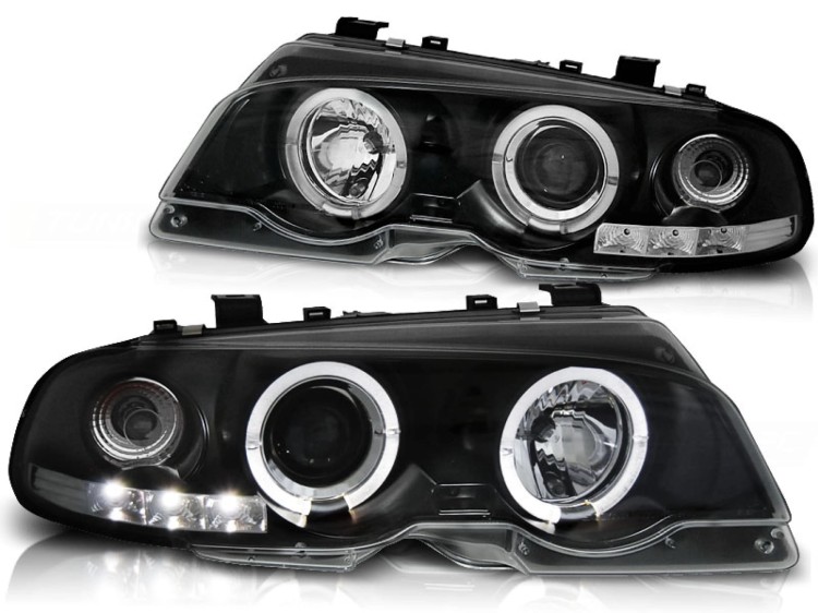 REFLEKTORY LAMPY PRZEDNIE ANGEL EYES BLACK BMW 3 SERII E46 04.99-03.03 COUP