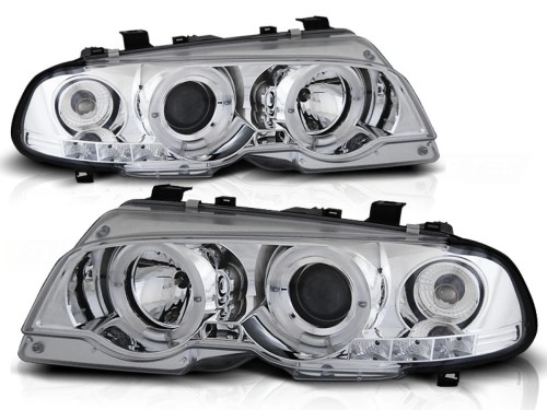REFLEKTORY LAMPY PRZEDNIE ANGEL EYES CHROME BMW 3 SERII E46 04.99-03.03 COU