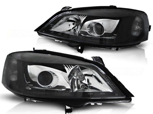 LAMPY PRZEDNIE REFLEKTORY OPEL ASTRA G 09.97-02.04 BLACK H7