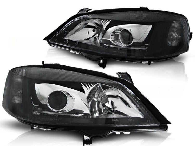 LAMPY PRZEDNIE REFLEKTORY OPEL ASTRA G 09.97-02.04 BLACK H7