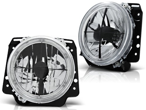 LAMPY PRZEDNIE REFLEKTOR ANGEL EYES CHROME VW GOLF II 2 08.83-08.91