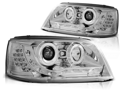 LAMPY PRZEDNIE REFLEKTORY DAYLIGHT CHROME VW T5 04.03-08.09