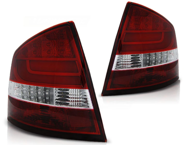LAMPY TYLNE LED BAR TAIL LIGHTS RED WHITE SKODA OCTAVIA II SEDAN 04-12