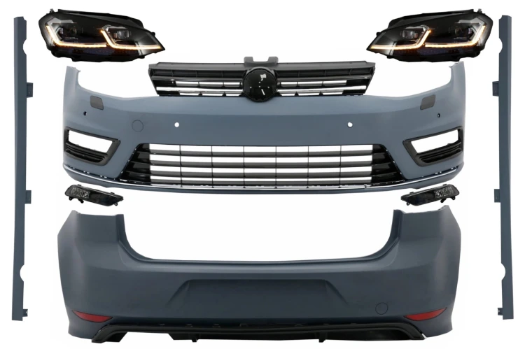 BODY KIT ZDERZAK PRZEDNI TYLNY REFLEKTORY VW GOLF 7 VII 12-17 R-LINE DESIGN