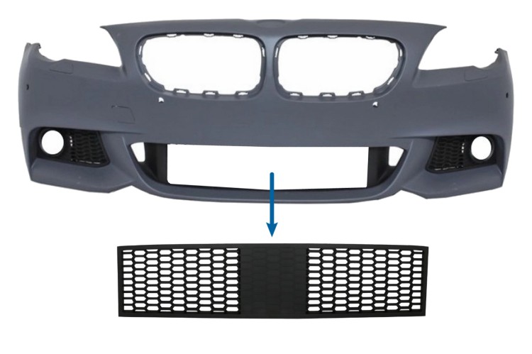 ŚRODKOWA DOLNA KRATKA ZDERZAKA BMW 5 SERII F10 F11 M PAKIET 09-17 ACC