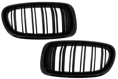 GRILL ATRAPA CHŁODNICY BMW 5 SERII F10 (10+) Z DWOMA PASAMI CZARNY POŁYSK
