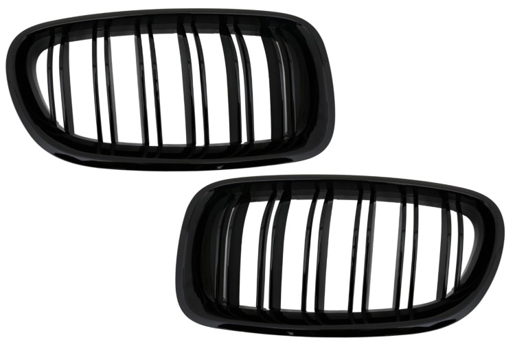 GRILL ATRAPA CHŁODNICY BMW 5 SERII F10 (10+) Z DWOMA PASAMI CZARNY POŁYSK