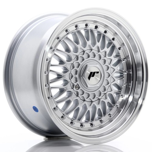 JR WHEELS JR9 16X8 ET25 4X100/108 SILVER W/MACHINED LIP+SILVER RIVETS